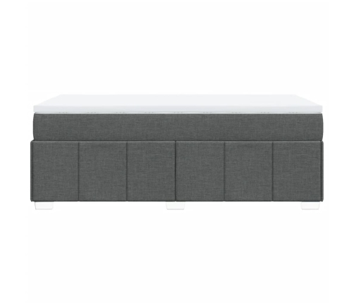 Cama box spring con colchón tela gris oscuro 80x200 cm