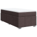 Cama box spring con colchón tela marrón oscuro 80x200 cm