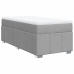 Cama box spring con colchón tela gris claro 90x190 cm