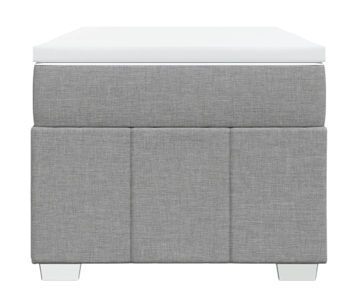 Cama box spring con colchón tela gris claro 90x190 cm