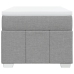 Cama box spring con colchón tela gris claro 90x190 cm