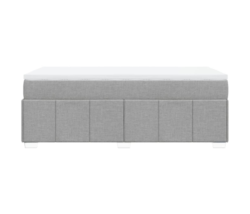 Cama box spring con colchón tela gris claro 90x190 cm