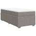 Cama box spring con colchón tela gris taupe 90x190 cm