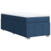 Cama box spring con colchón tela azul 90x190 cm