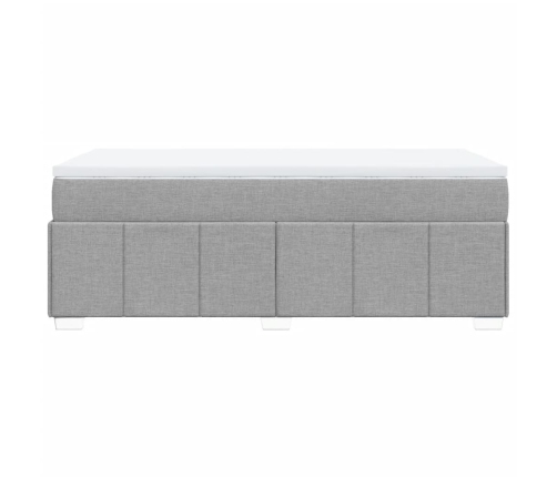 Cama box spring con colchón tela gris claro 90x200 cm