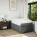 Cama box spring con colchón tela gris oscuro 90x200 cm