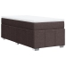 Cama box spring con colchón tela marrón oscuro 90x200 cm