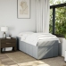 Cama box spring con colchón tela gris claro 100x200 cm