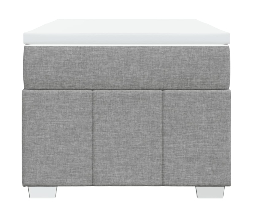 Cama box spring con colchón tela gris claro 100x200 cm
