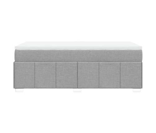 Cama box spring con colchón tela gris claro 100x200 cm