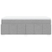 Cama box spring con colchón tela gris claro 100x200 cm