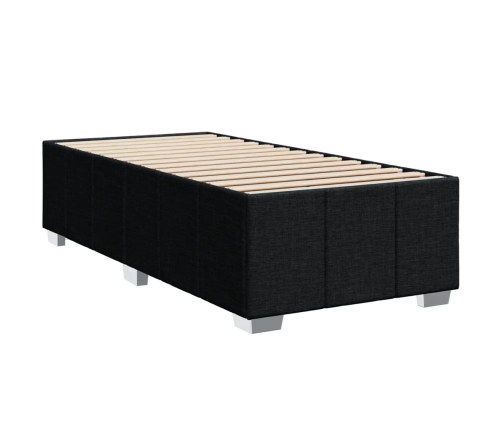 Cama box spring con colchón tela negro 100x200 cm