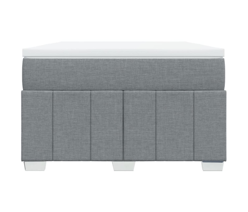 Cama box spring con colchón tela gris claro 120x190 cm