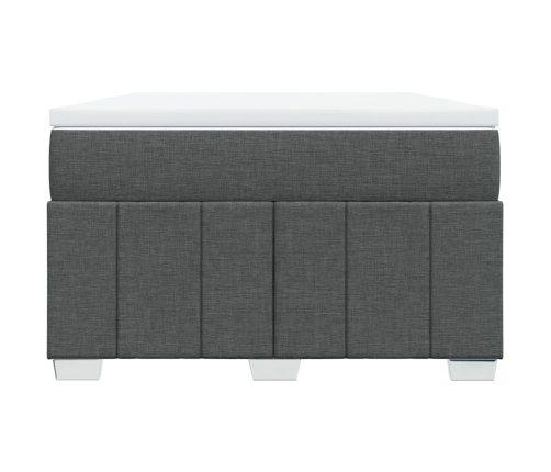 Cama box spring con colchón tela gris oscuro 120x190 cm