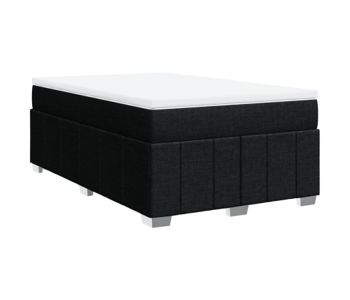 Cama box spring con colchón tela negro 120x190 cm