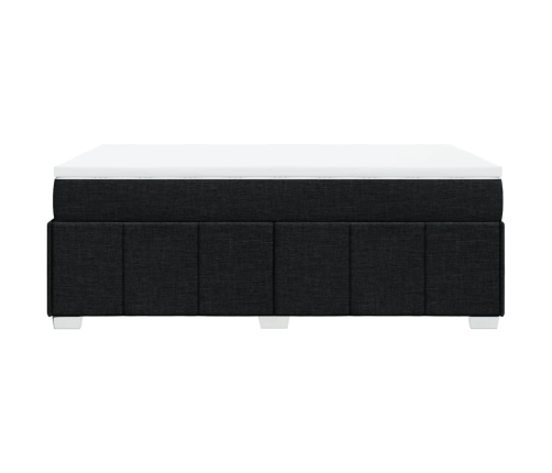 Cama box spring con colchón tela negro 120x190 cm