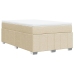 Cama box spring con colchón tela color crema 120x190 cm