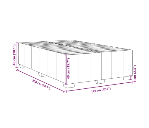 Cama box spring con colchón tela gris claro 120x200 cm