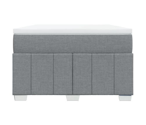 Cama box spring con colchón tela gris claro 120x200 cm
