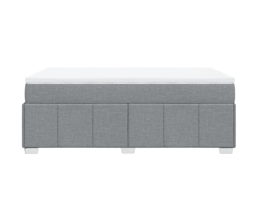 Cama box spring con colchón tela gris claro 120x200 cm