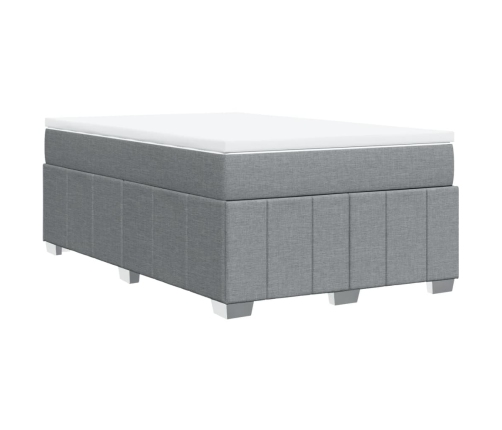 Cama box spring con colchón tela gris claro 120x200 cm
