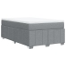 Cama box spring con colchón tela gris claro 120x200 cm