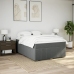 Cama box spring con colchón tela gris oscuro 140x190 cm