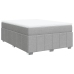 Cama box spring con colchón tela gris claro 140x200 cm