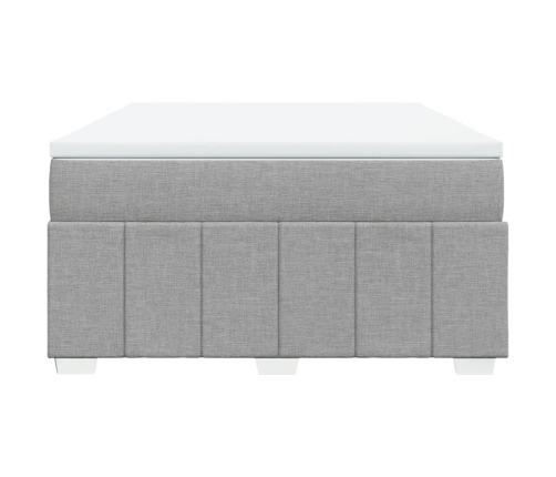 Cama box spring con colchón tela gris claro 140x200 cm