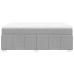 Cama box spring con colchón tela gris claro 140x200 cm
