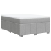 Cama box spring con colchón tela gris claro 140x200 cm