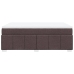 Cama box spring con colchón tela marrón oscuro 140x200 cm
