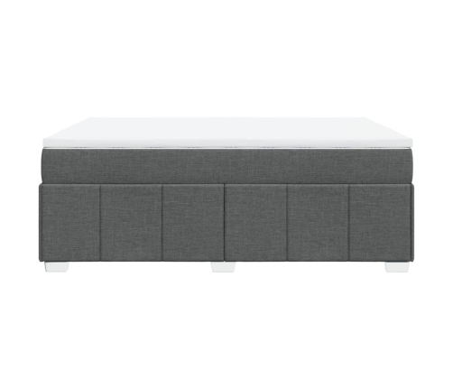 Cama box spring con colchón tela gris oscuro 160x200 cm