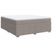 Cama box spring con colchón tela gris taupe 180x200 cm