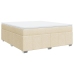 Cama box spring con colchón tela color crema 180x200 cm