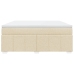 Cama box spring con colchón tela color crema 180x200 cm