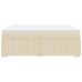 Cama box spring con colchón tela color crema 180x200 cm