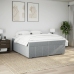 Cama box spring con colchón tela gris claro 200x200 cm