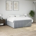 Cama box spring con colchón tela gris oscuro 200x200 cm