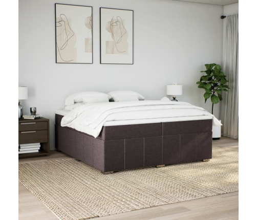 Cama box spring con colchón tela negro 200x200 cm