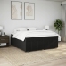 Cama box spring con colchón tela marrón oscuro 200x200 cm