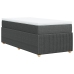 Cama box spring con colchón tela gris oscuro 80x200 cm