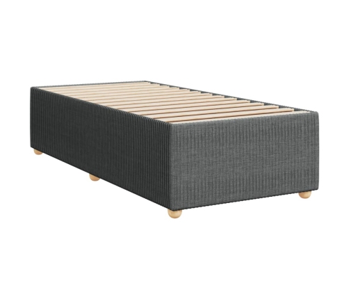 Cama box spring con colchón tela gris oscuro 80x200 cm