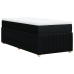 Cama box spring con colchón tela negro 80x200 cm