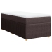 Cama box spring con colchón tela marrón oscuro 80x200 cm