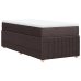 Cama box spring con colchón tela marrón oscuro 80x200 cm