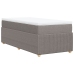 Cama box spring con colchón tela gris taupe 80x200 cm