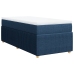 Cama box spring con colchón tela azul 80x200 cm