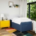 Cama box spring con colchón tela azul 80x200 cm