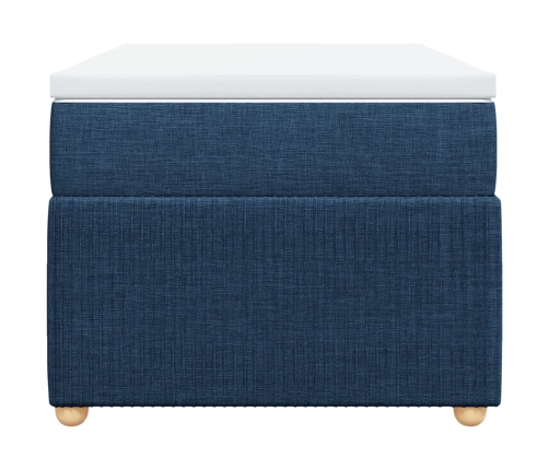 Cama box spring con colchón tela azul 80x200 cm
